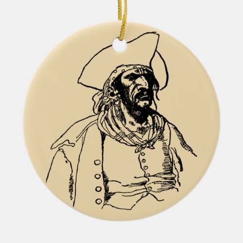 Vintage Pirates a Buccaneer Sketch by Howard Pyle Ceramic Ornament