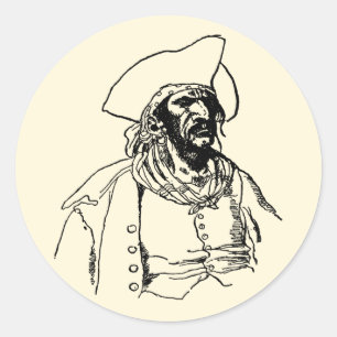 Vintage Pirates, a Buccaneer Sketch by Howard Pyle Classic Round Sticker