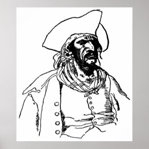 Vintage Pirates, a Buccaneer Sketch by Howard Pyle Poster