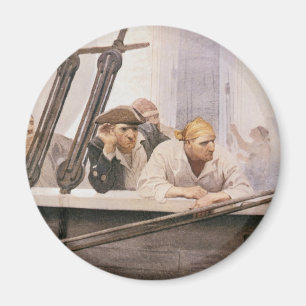 Vintage Pirates Brig Covenant in a Fog by NC Wyeth Magnet