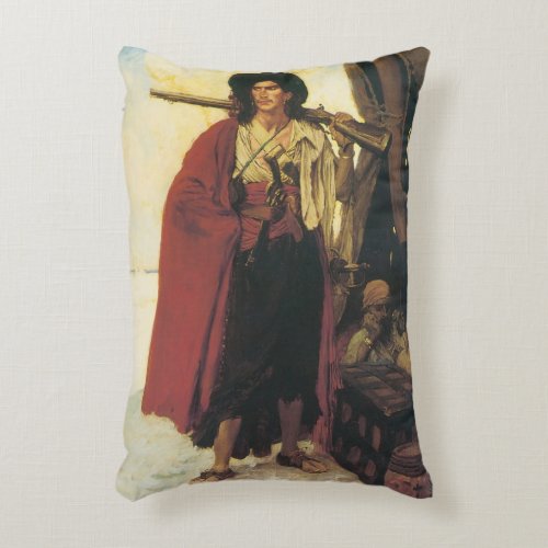 Vintage Pirates Buccaneer was a Picturesque Fellow Accent Pillow