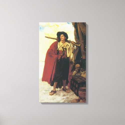 Vintage Pirates Buccaneer was a Picturesque Fellow Canvas Print