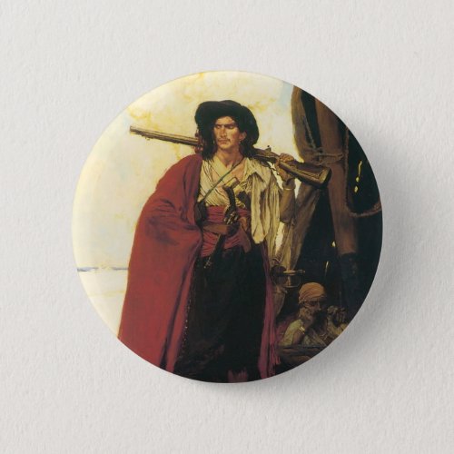 Vintage Pirates Buccaneer was a Picturesque Fellow Pinback Button