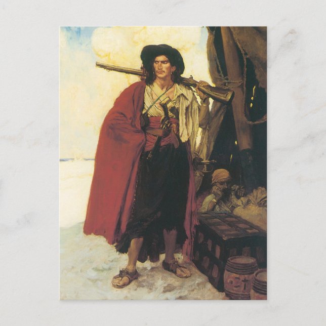 Vintage Pirates Buccaneer was a Picturesque Fellow Postcard (Front)