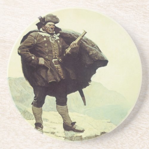 Vintage Pirates Captain Bill Bones by NC Wyeth Drink Coaster