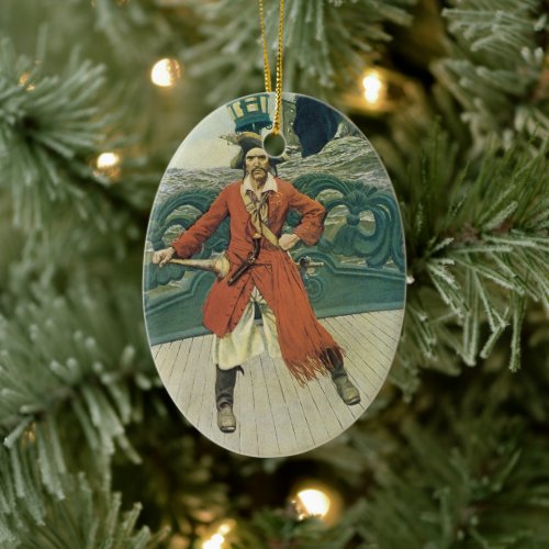 Vintage Pirates, Captain Keitt by Howard Pyle Ceramic Ornament