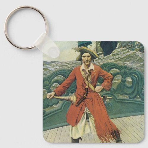 Vintage Pirates Captain Keitt by Howard Pyle Keychain