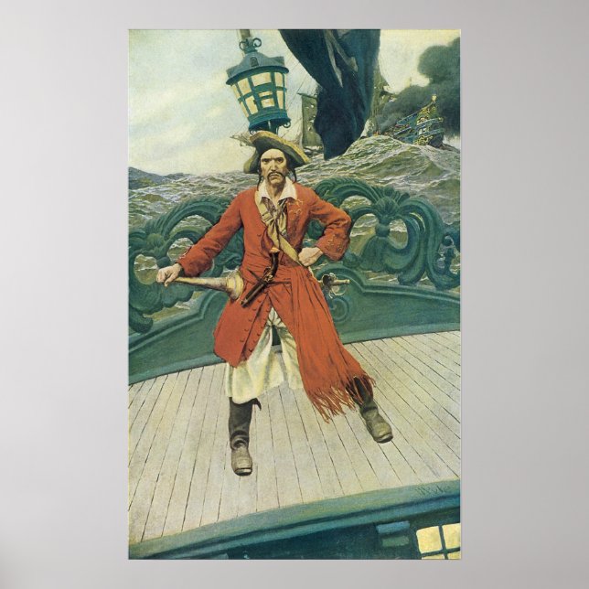 Vintage Pirates, Captain Keitt by Howard Pyle Poster (Front)