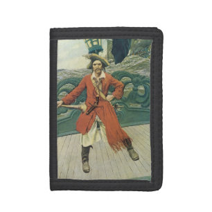Vintage Pirates, Captain Keitt by Howard Pyle Tri-fold Wallet
