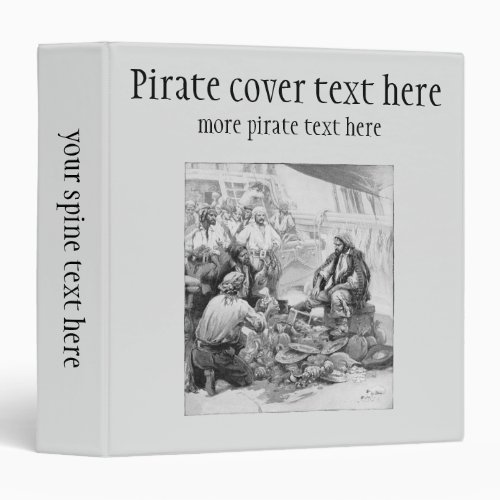 Vintage Pirates Counting their Treasures and Loot 3 Ring Binder