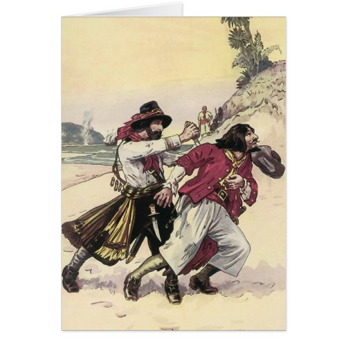 Vintage Pirates Duel till the Death on the Beach