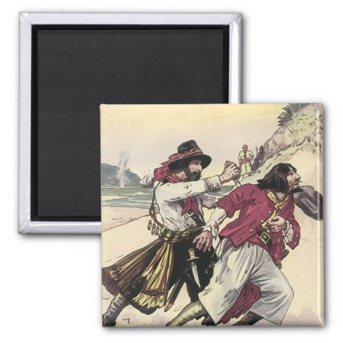 Vintage Pirates Duel till the Death on the Beach Magnet