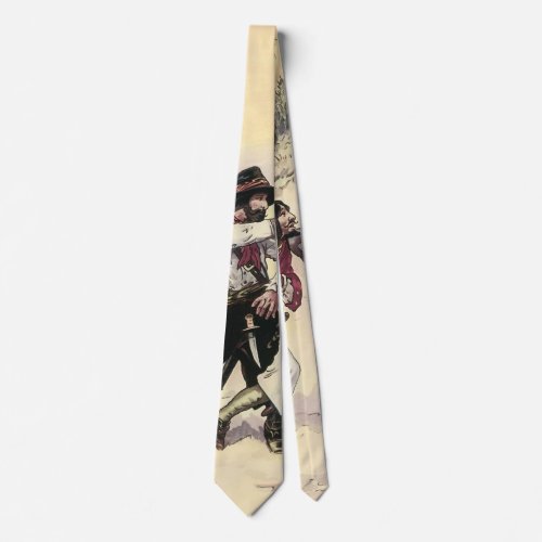 Vintage Pirates Duel till the Death on the Beach Neck Tie