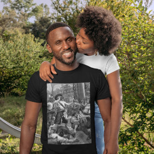 Vintage Pirates Fighting and Drinking on the Ship T-Shirt