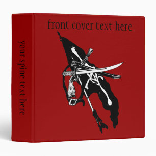 Vintage Pirates Flag, Jolly Roger Skull Crossbones 3 Ring Binder