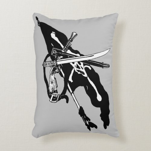 Vintage Pirates Flag Jolly Roger Skull Crossbones Accent Pillow