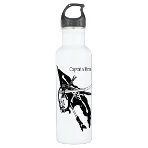Vintage Pirates Flag, Jolly Roger Skull Crossbones Water Bottle