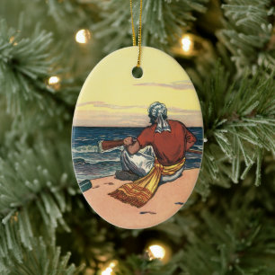 Vintage Pirates, Marooned on a Deserted Island Ceramic Ornament