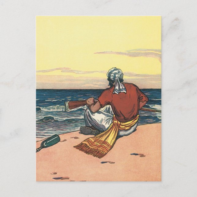 Vintage Pirates, Marooned on a Deserted Island Postcard (Front)