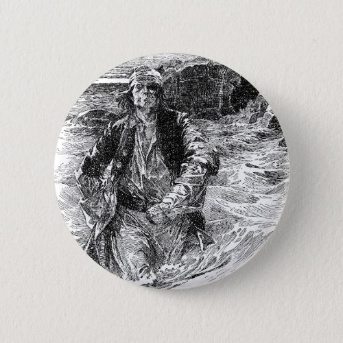 Vintage Pirates Sir Henry Morgan in the Ocean Button