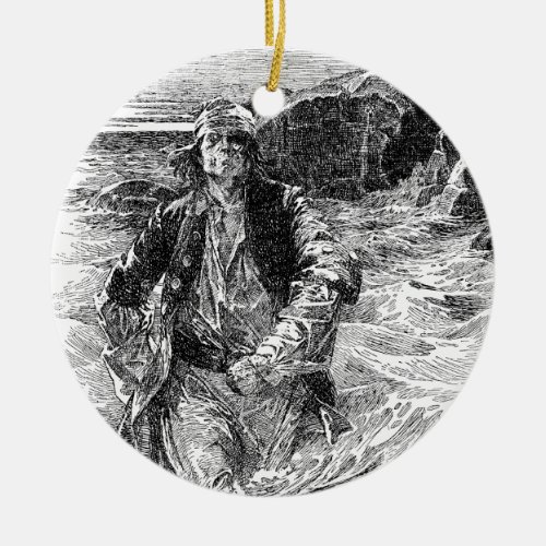 Vintage Pirates Sir Henry Morgan in the Ocean Ceramic Ornament