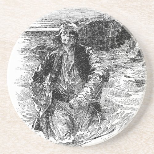 Vintage Pirates Sir Henry Morgan in the Ocean Drink Coaster