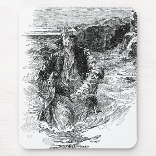 Vintage Pirates Sir Henry Morgan in the Ocean Mouse Pad