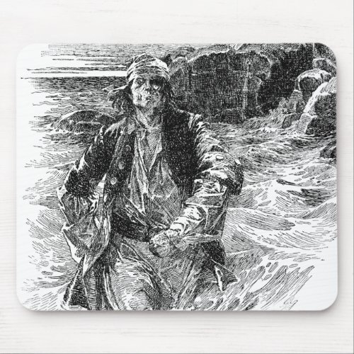 Vintage Pirates Sir Henry Morgan in the Ocean Mouse Pad