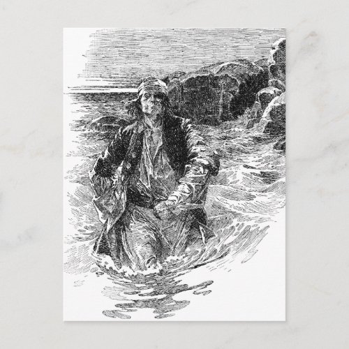 Vintage Pirates Sir Henry Morgan in the Ocean Postcard