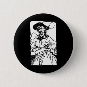 Vintage Pirates Sketch of a Captain by Howard Pyle Button