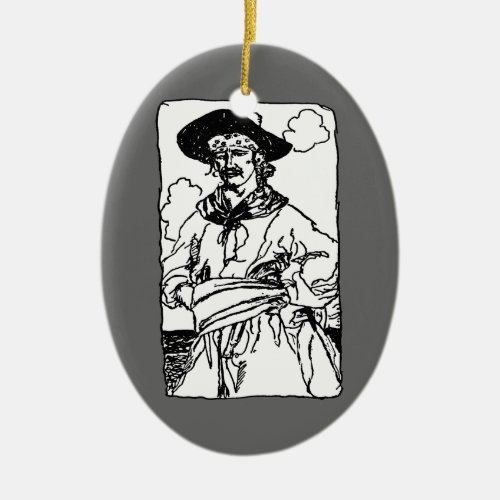 Vintage Pirates Sketch of a Captain by Howard Pyle Ceramic Ornament