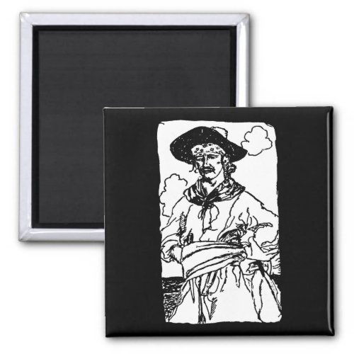 Vintage Pirates Sketch of a Captain by Howard Pyle Magnet