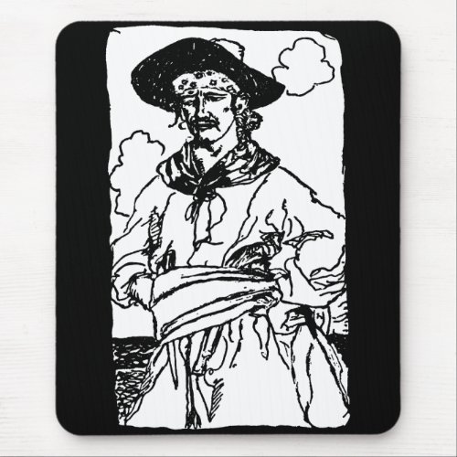 Vintage Pirates Sketch of a Captain by Howard Pyle Mouse Pad