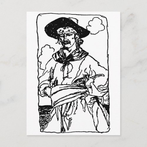 Vintage Pirates Sketch of a Captain by Howard Pyle Postcard