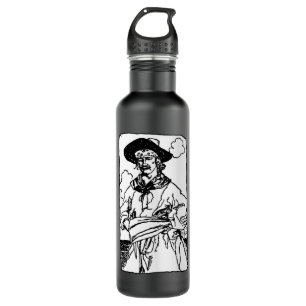 Vintage Pirates Sketch of a Captain by Howard Pyle Water Bottle