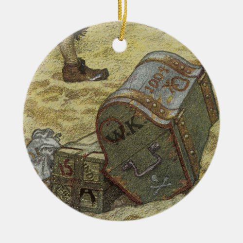 Vintage Pirates William Kidd Burying Treasure Ceramic Ornament