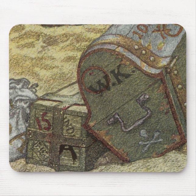 Vintage Pirates, William Kidd Burying Treasure Mouse Pad (Front)
