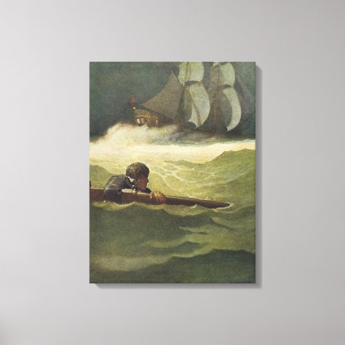 Vintage Pirates Wreck of the Covenant by NC Wyeth Canvas Print