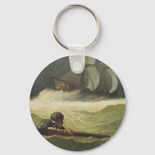Vintage Pirates Wreck of the Covenant by NC Wyeth Keychain