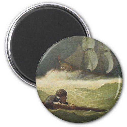 Vintage Pirates Wreck of the Covenant by NC Wyeth Magnet