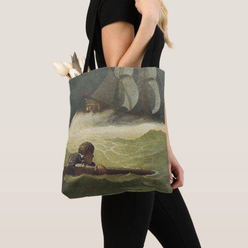 Vintage Pirates Wreck of the Covenant by NC Wyeth Tote Bag