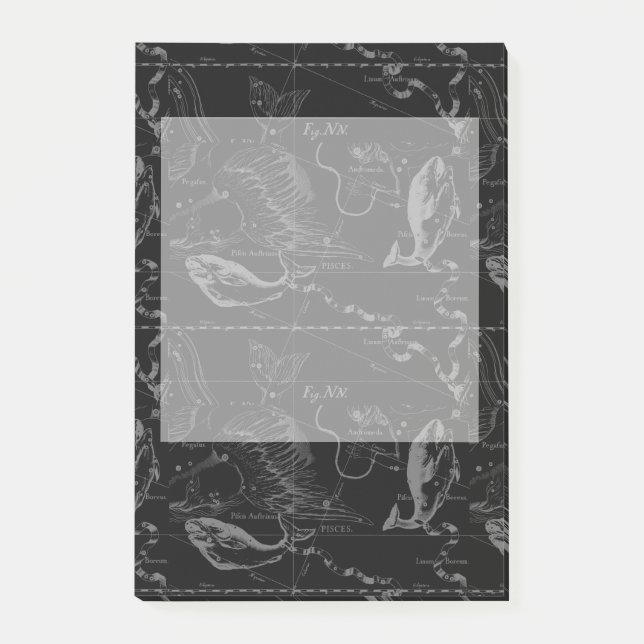 Vintage Pisces Constellation Hevelius Engraving Post-it Notes (Front)