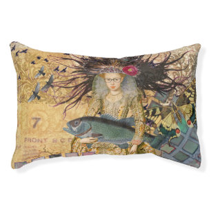 Vintage Pisces Fish Woman Gothic Classic  Pet Bed