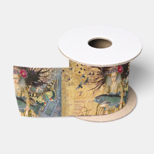 Vintage Pisces Fish Woman Gothic Classic  Satin Ribbon