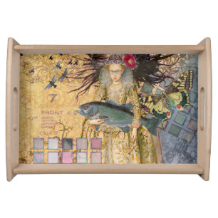 Vintage Pisces Fish Woman Gothic Classic Serving Tray