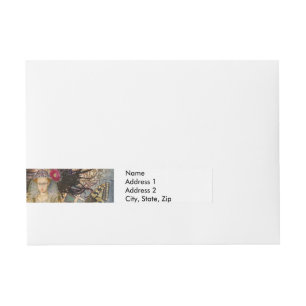 Vintage Pisces Fish Woman Gothic Classic Wrap Around Address Label