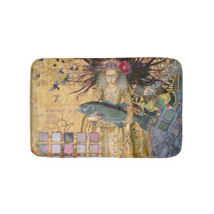 Vintage Pisces Woman Gothic Classic Bathroom Mat