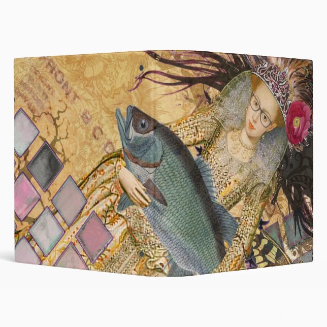 Vintage Pisces Woman Gothic Classic  Binder (Background)