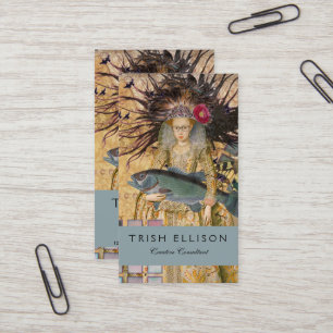 Vintage Pisces Woman Gothic Classic Business Card