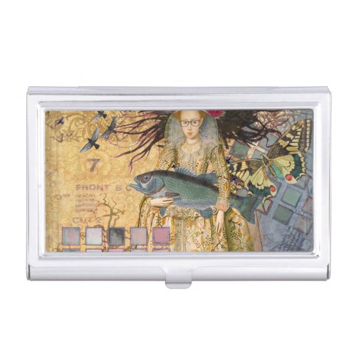Vintage Pisces Woman Gothic Classic  Business Card Holder